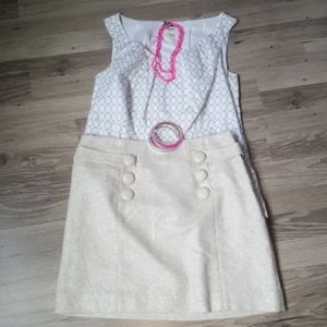 J.Crew nautical shimmery, light wool blend, skirt